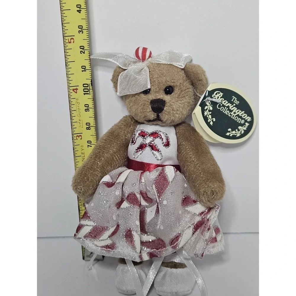 Bearington Collection Mini Mint Christmas Teddy Bear Plush Ornament Dress Candy